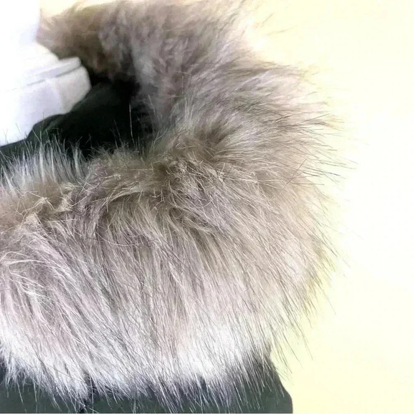 NWT Lauren Ralph Lauren Green Faux Fur Hood Tie Waist Puffer Parka Coat Size S - Picture 7 of 16